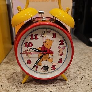 Winnie the Pooh Red and Yellow Alarm Clock